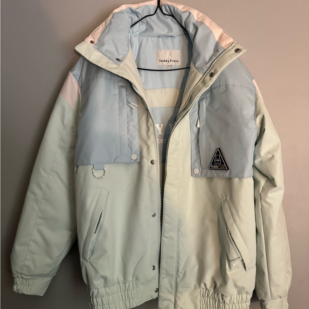 Teddy Fresh Pastel Blue and White Jacket